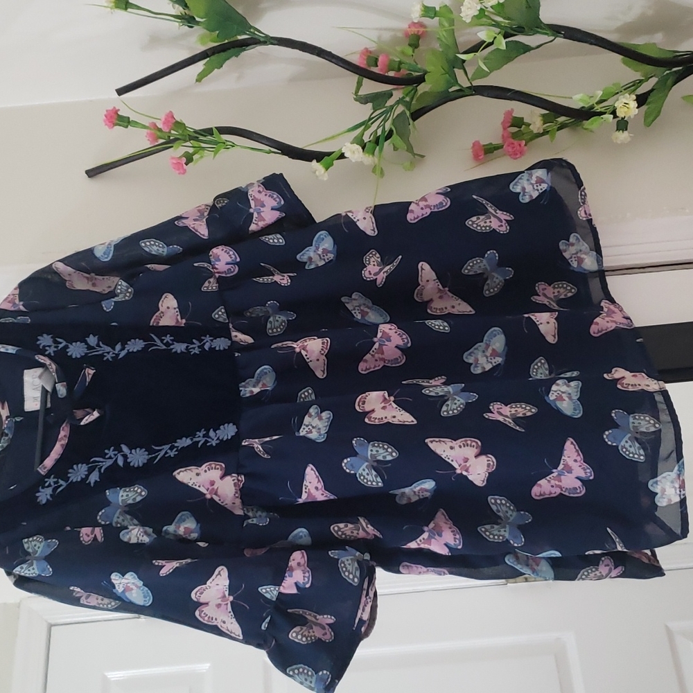 Xs/4 girl butterfly navy blue dress, children's place